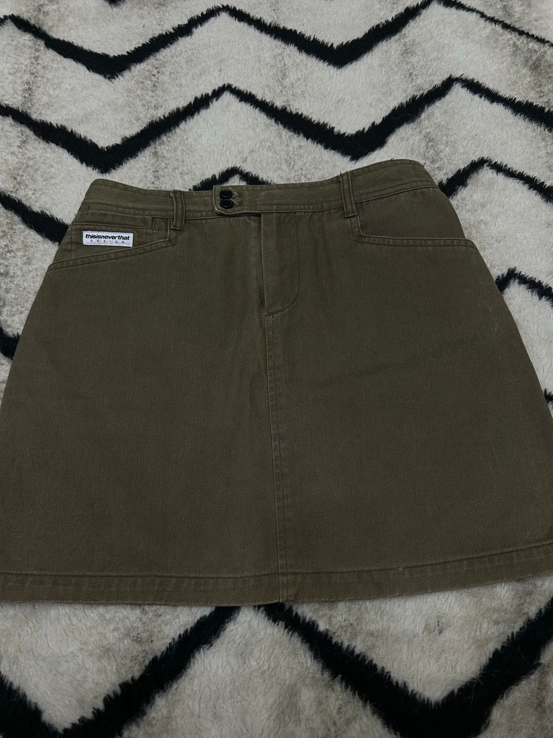[M]디스이즈네버댓 미니 데님 스커트/카키올리브 상품이미지2