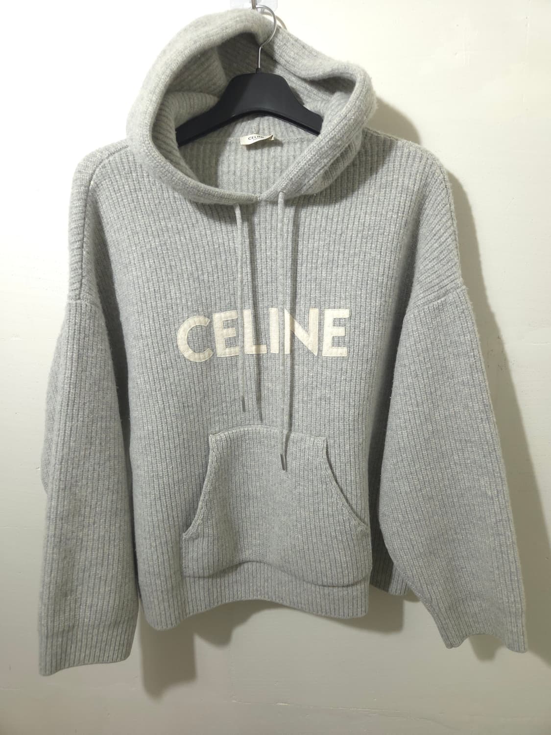 [새상품급] 셀린느 리브드 울 니트 후드 Gray L Size 상품이미지1
