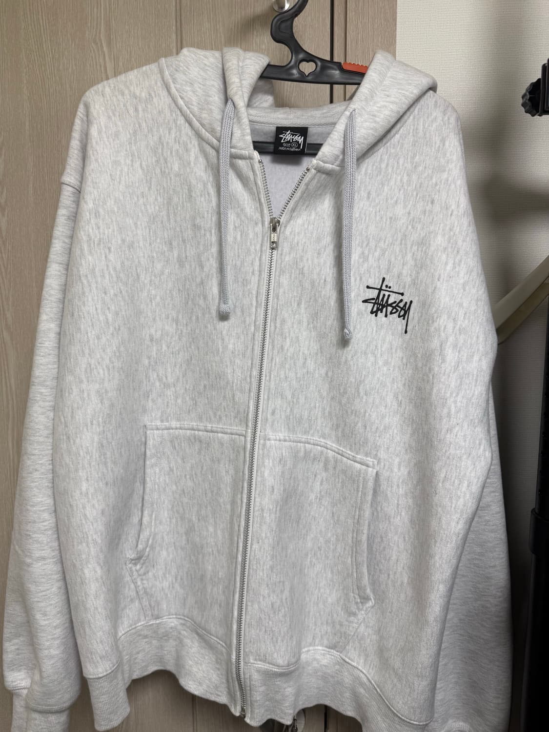 스투시 베이직 후드집업 애쉬 해더 상품이미지1