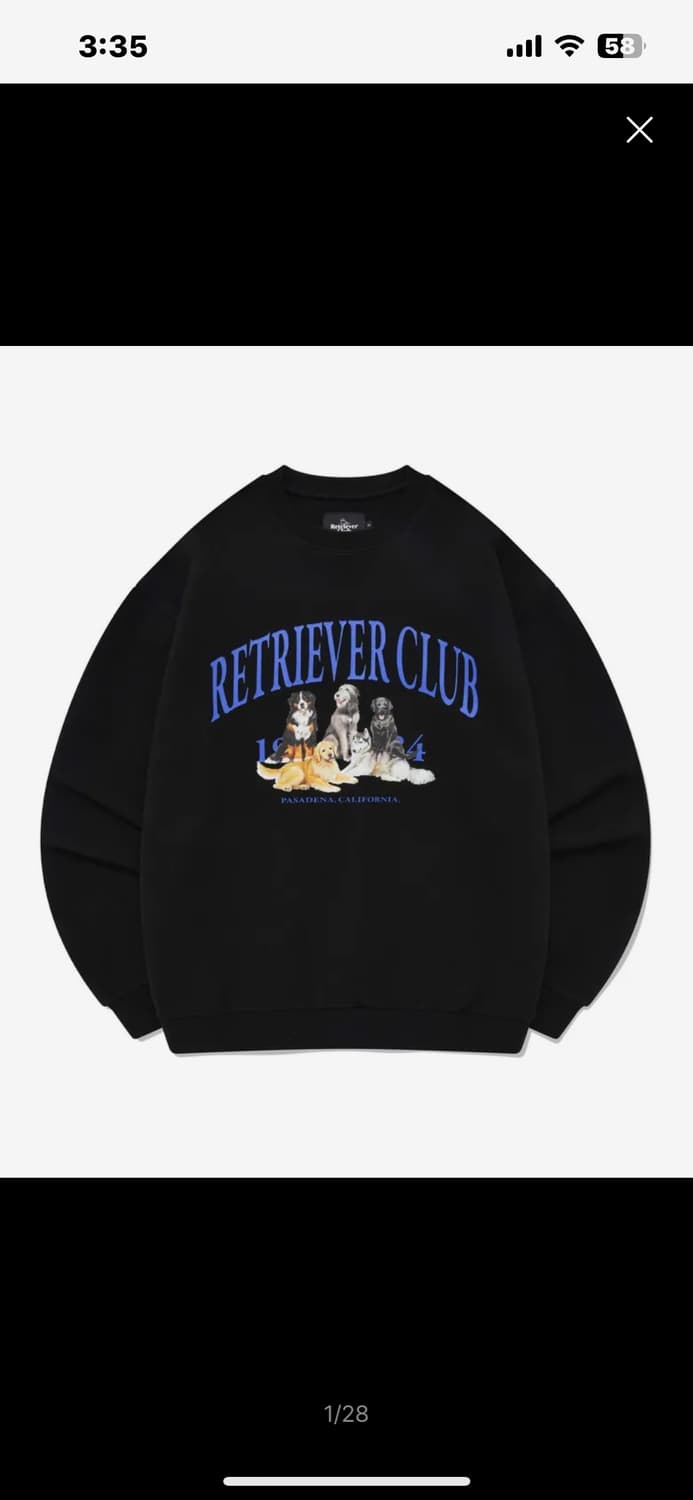 리트리버클럽 맨투맨 L 상품이미지1