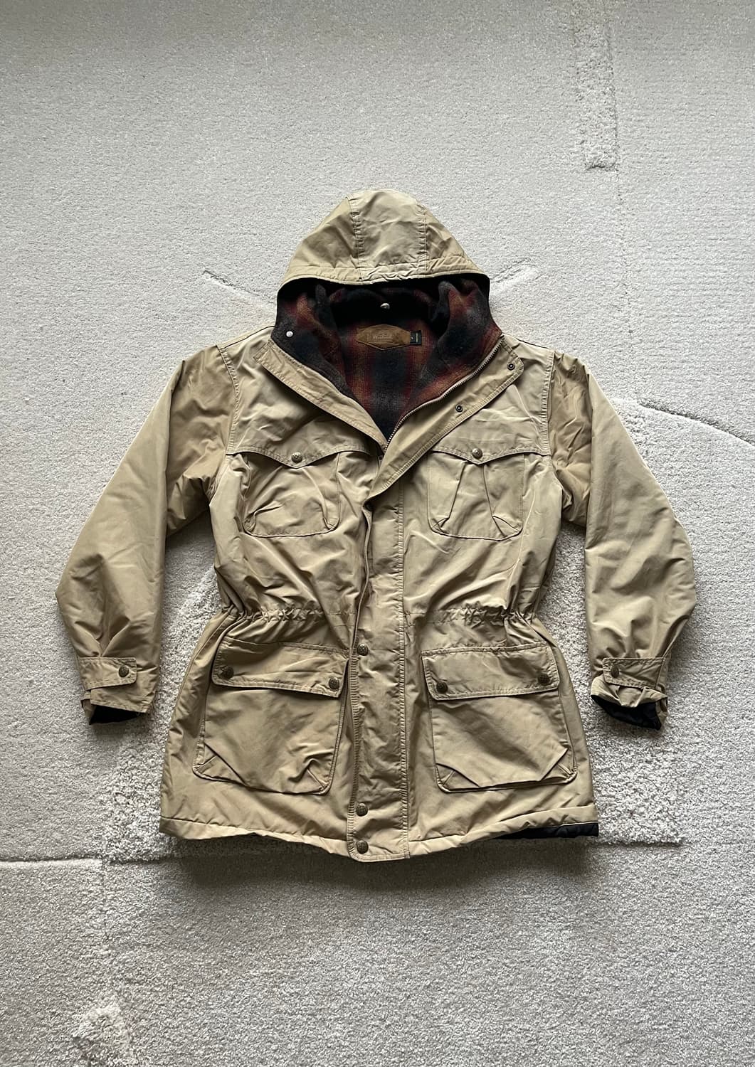 90s 울리치 플래드 라이닝 후디드 필드 자켓 (103–105) 상품이미지2