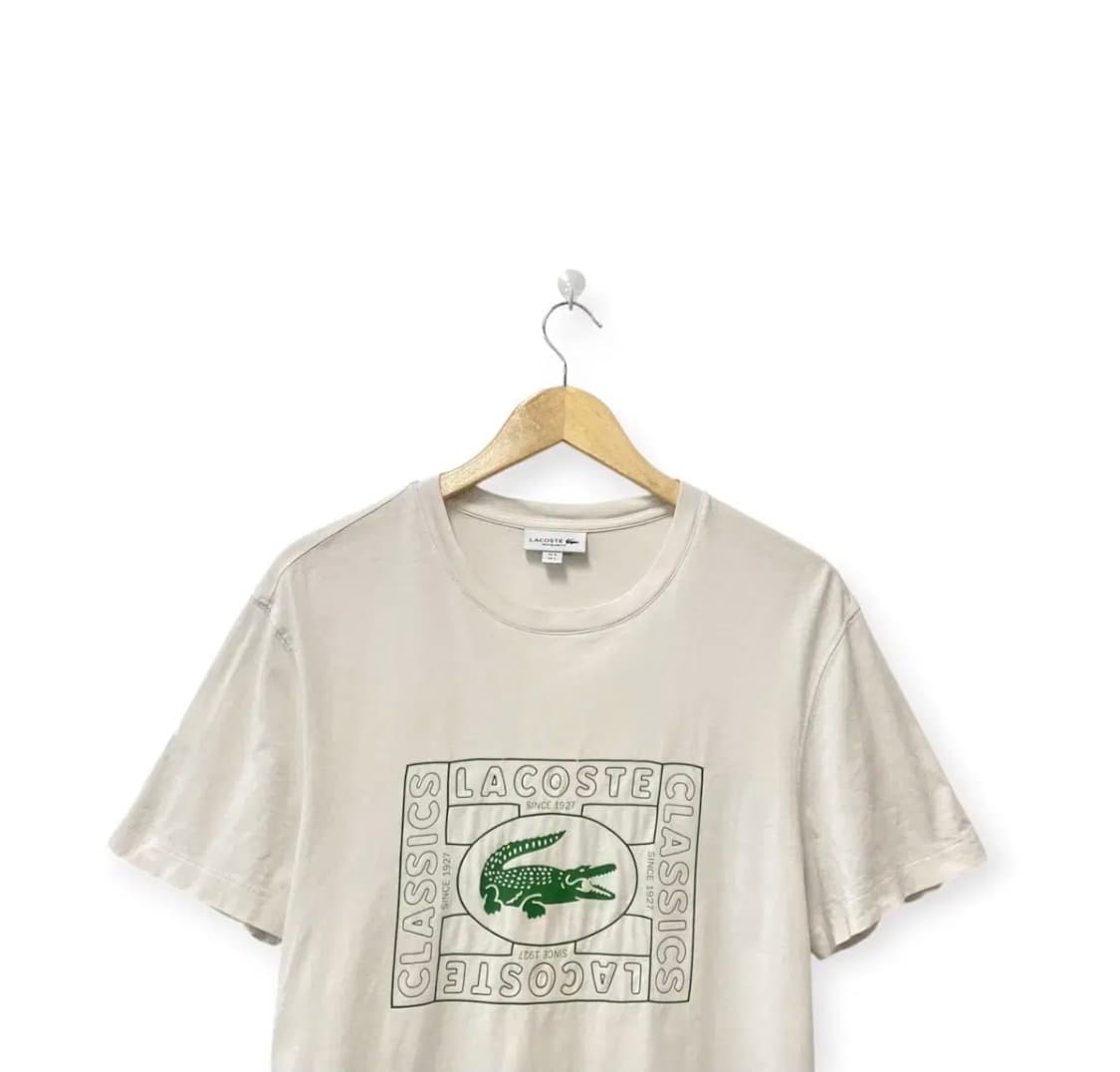 라코스테 빅로고 라운드 화이트 반팔티 L-XL 상품이미지2