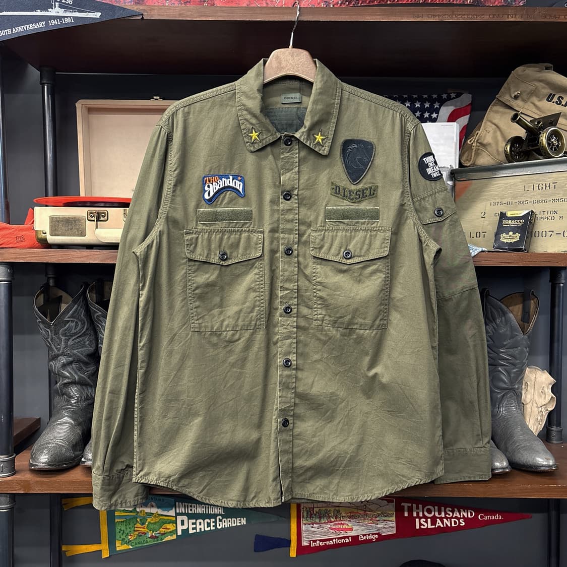 디젤 밀리터리 모티브 슈페리어 프로텍션 정글 퍼티그 셔츠 N1087 상품이미지1