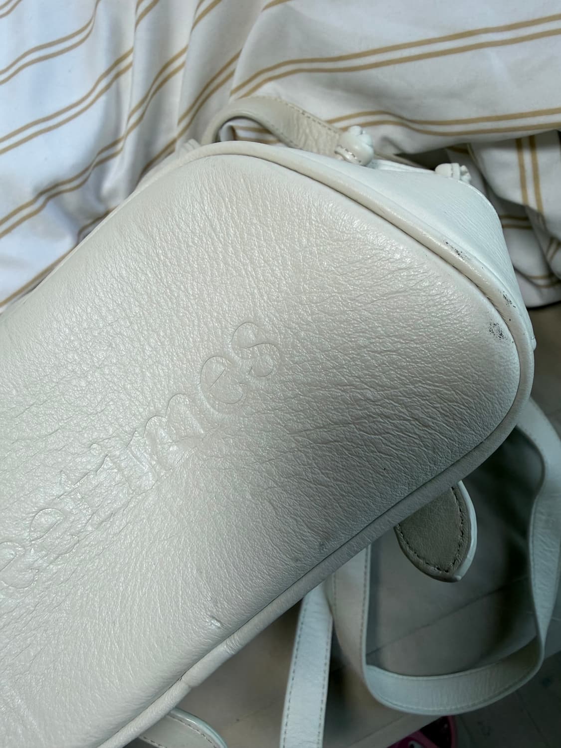 쓰리타임즈) 아콘 퀄팅 백팩 아이보리 상품이미지4