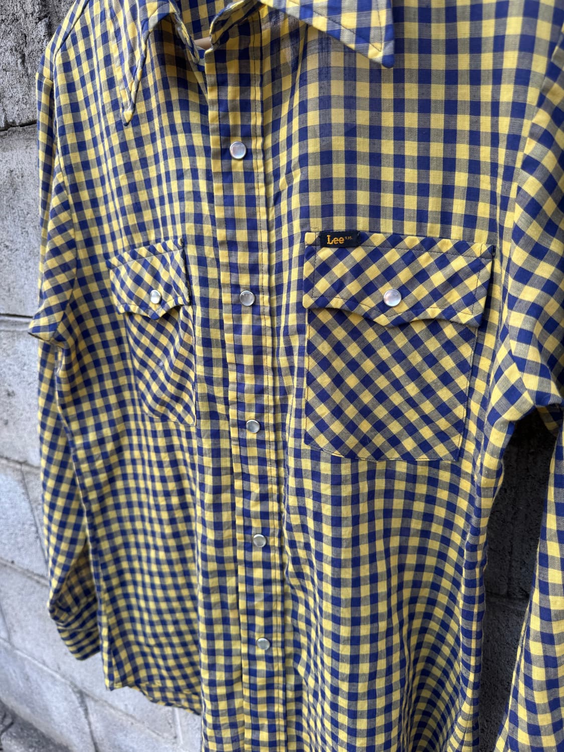 70s lee 빈티지 체크 웨스턴 셔츠 m 상품이미지4