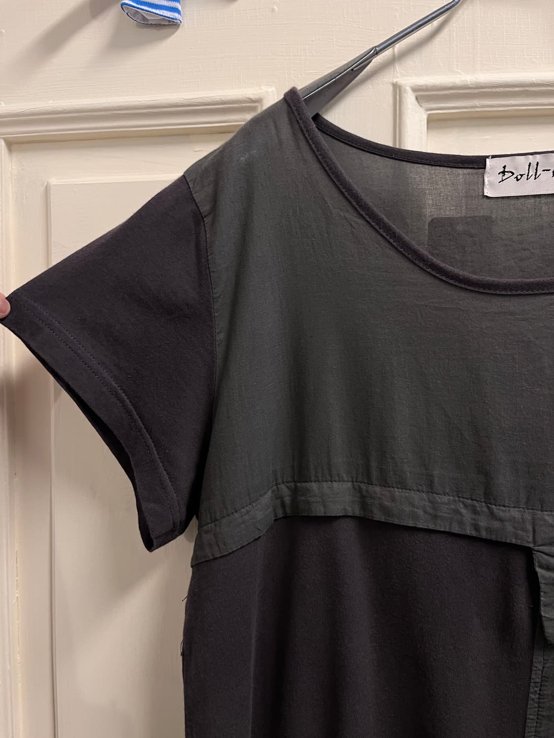 grey patchwork onepiece 상품이미지3