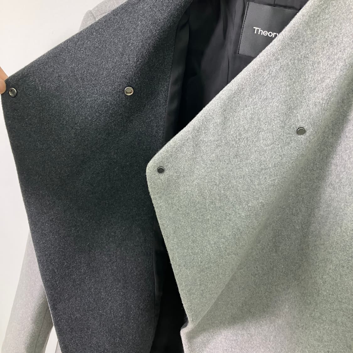 띠어리 그레이 울 캐시미어 하이넥 하프 코트 M 상품이미지6