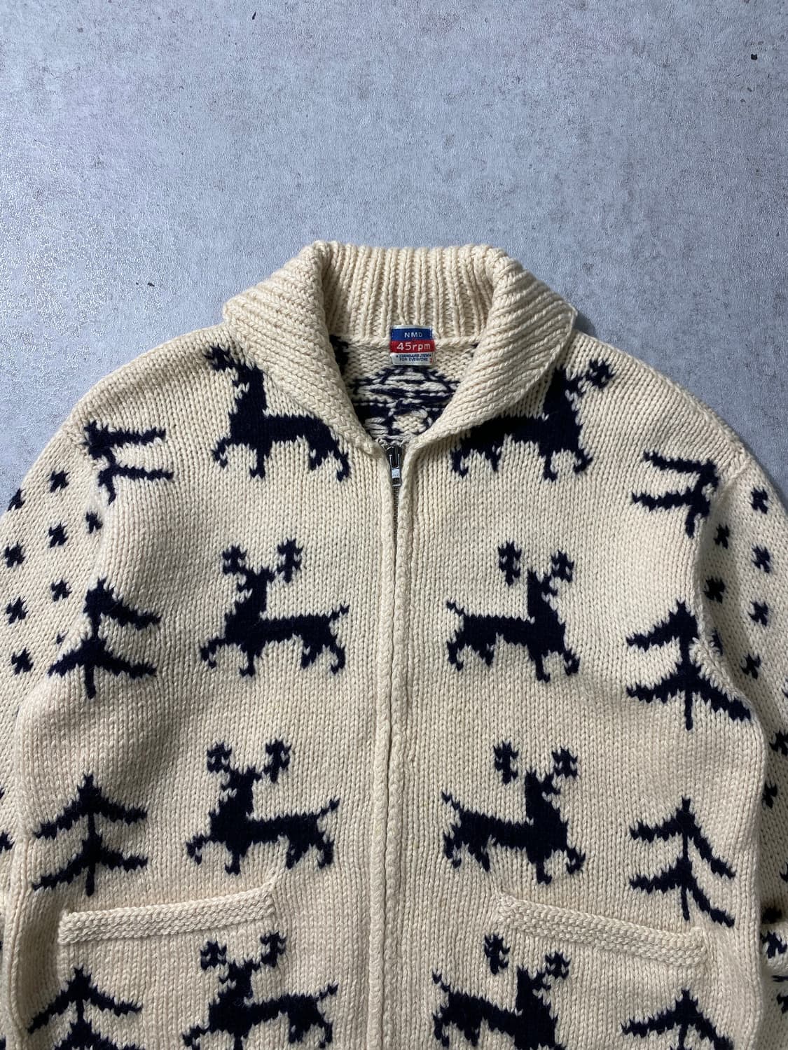 [2] 45rpm 재패니즈 빈티지 코위찬 니트집업 상품이미지2