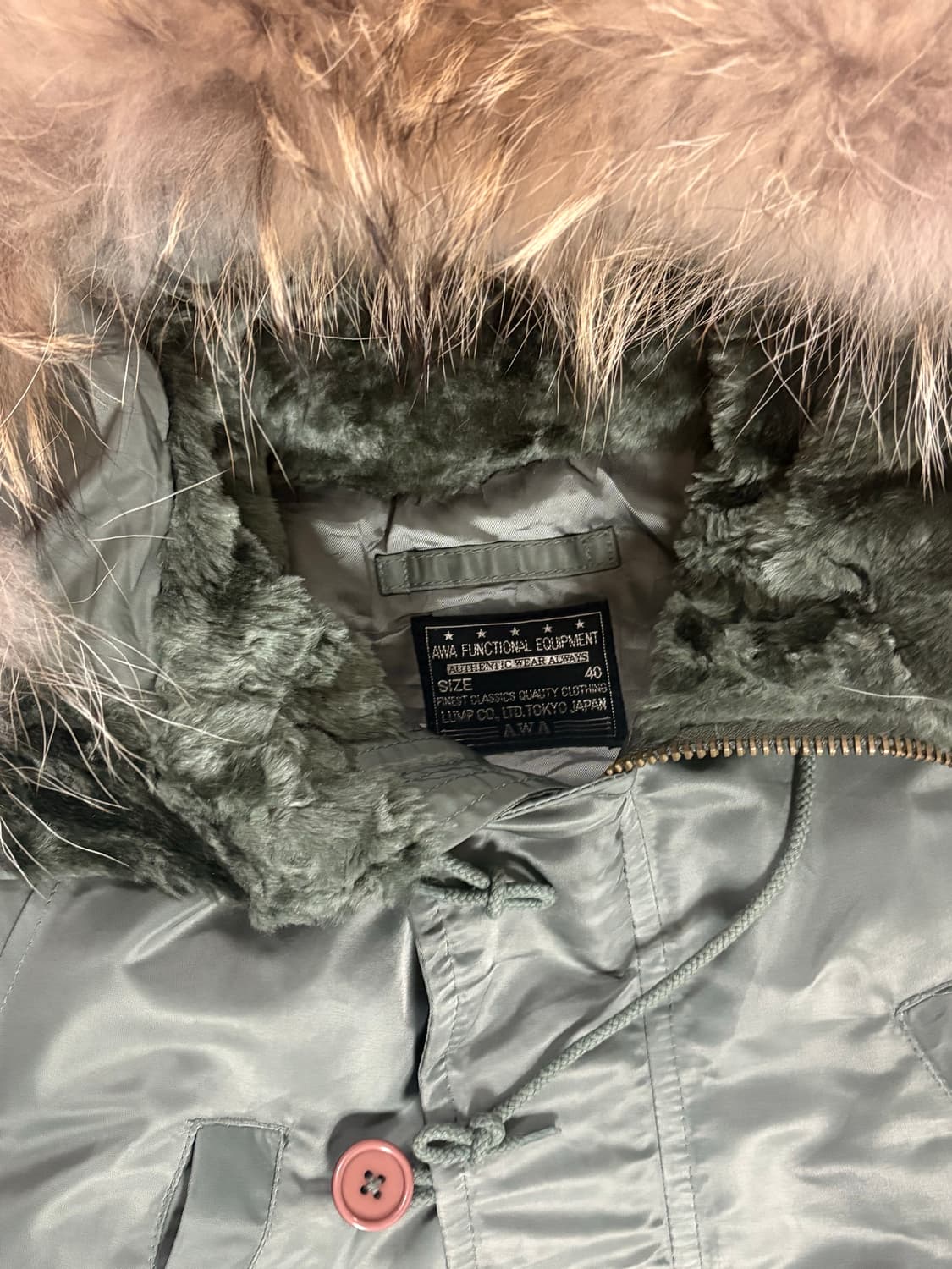 빈티지 무드 카키 퍼 패딩 점퍼 상품이미지7