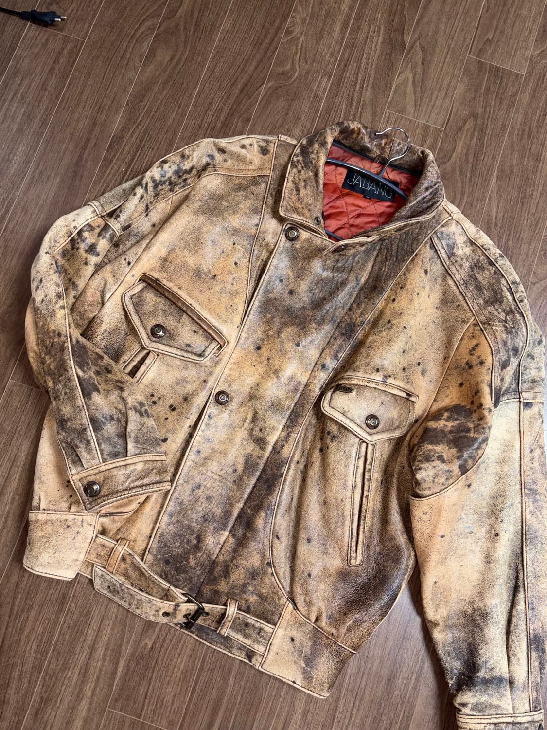 유럽 빈티지 가죽 봄버 자켓 상품이미지1