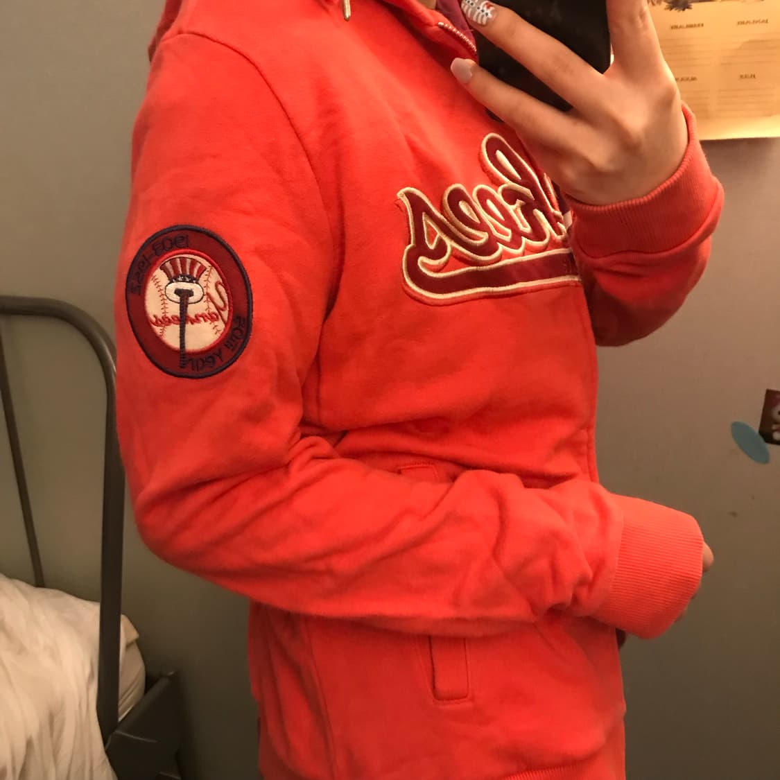 MLB 양키스 갸루 체리레드 후드집업 상품이미지2