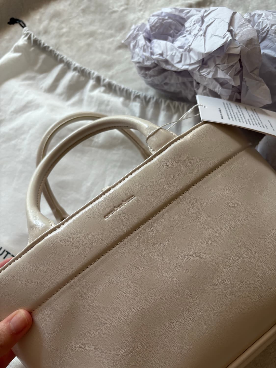 썸웨어버터 dear tote bag 크림색상 상품이미지5