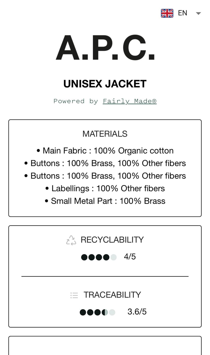 새상품)A.P.C X 마크제이콥스 유니섹스 드롭숄더 청자켓 상품이미지3