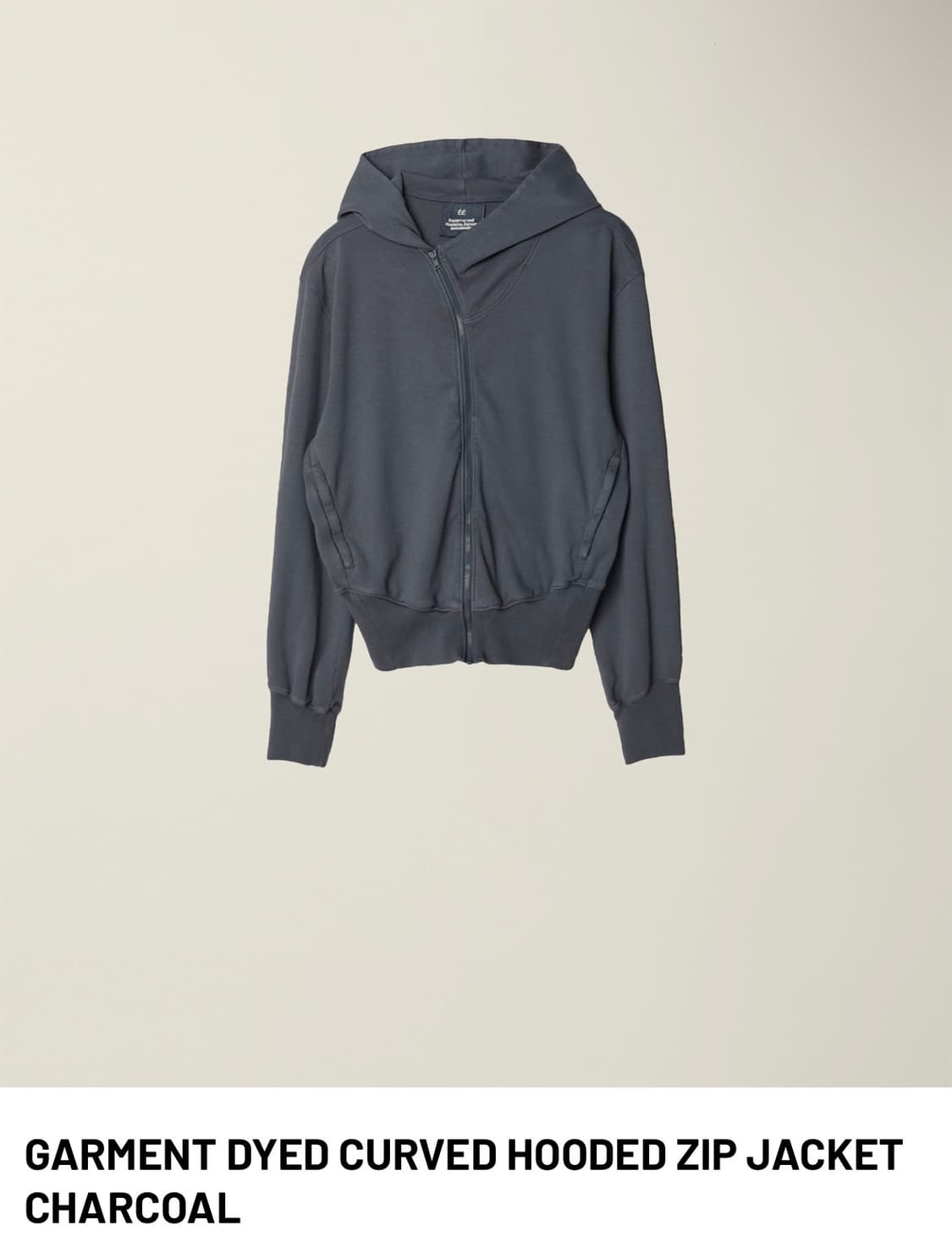 EE GARMENT DYED CURVED HOODED ZIP JACKET 상품이미지1