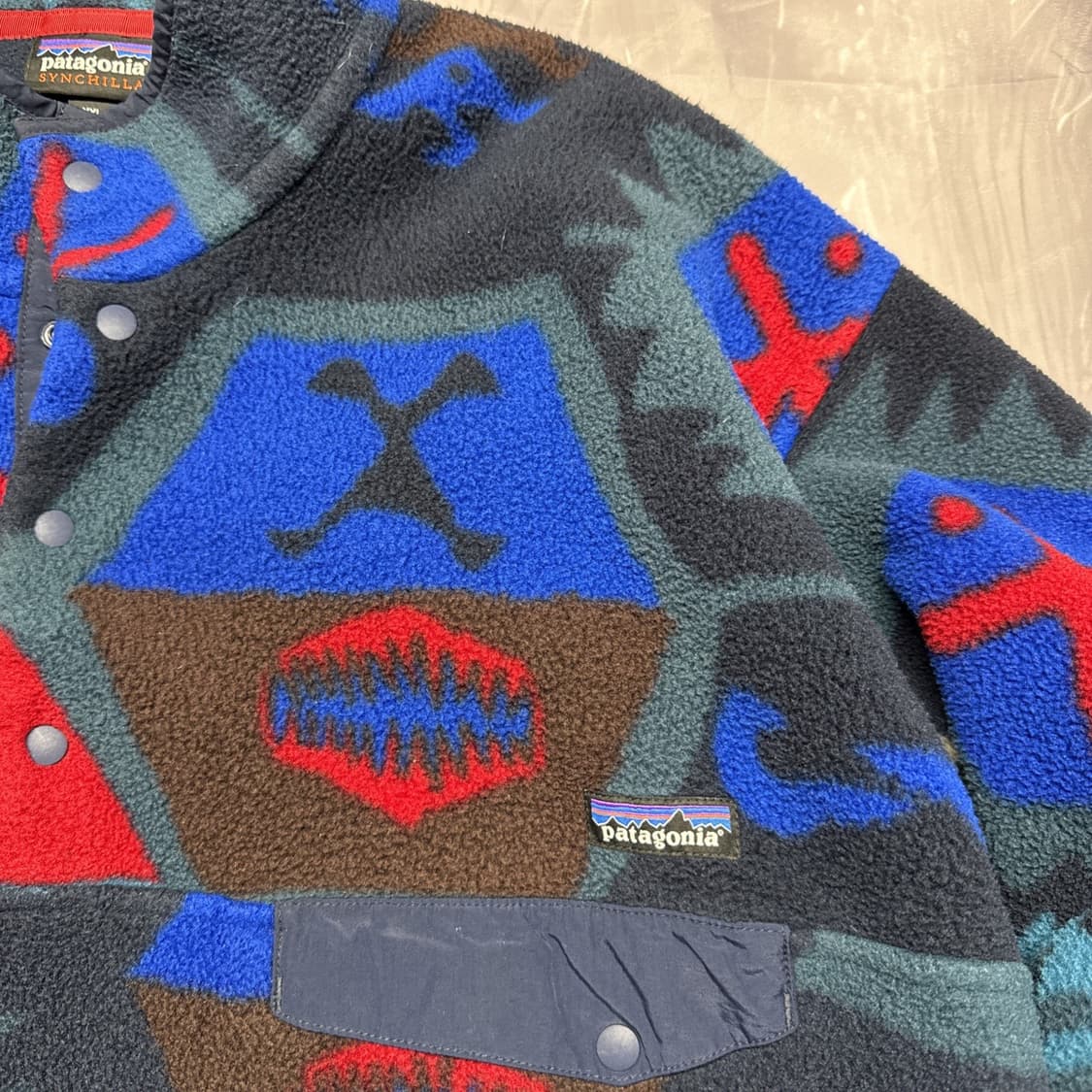 12FW 파타고니아 신칠라 스냅-T 플리스 네이비 멀티 패턴 상품이미지2