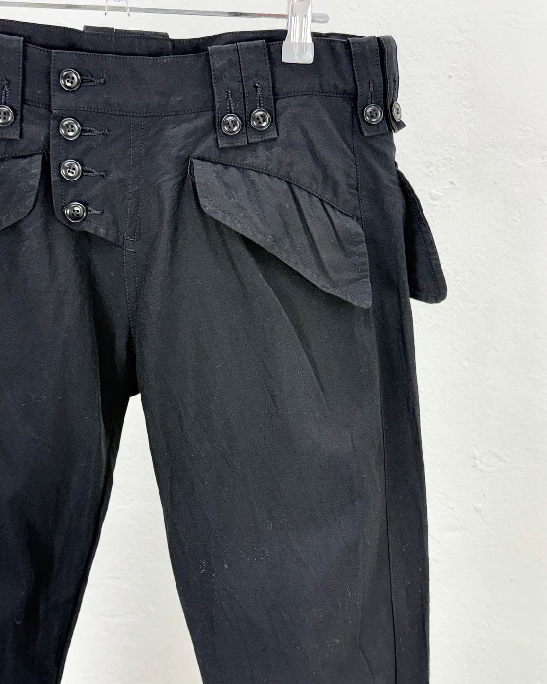 요지야마모토 와이즈 블랙 고시마 슬림 코튼 팬츠 상품이미지3