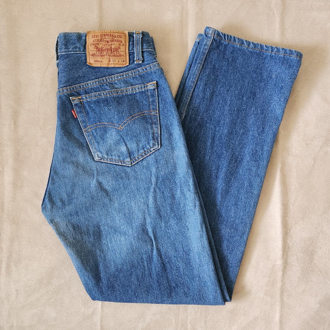 90s Levi's 리바이스 501 USA 진청 W33 L34 상품이미지1