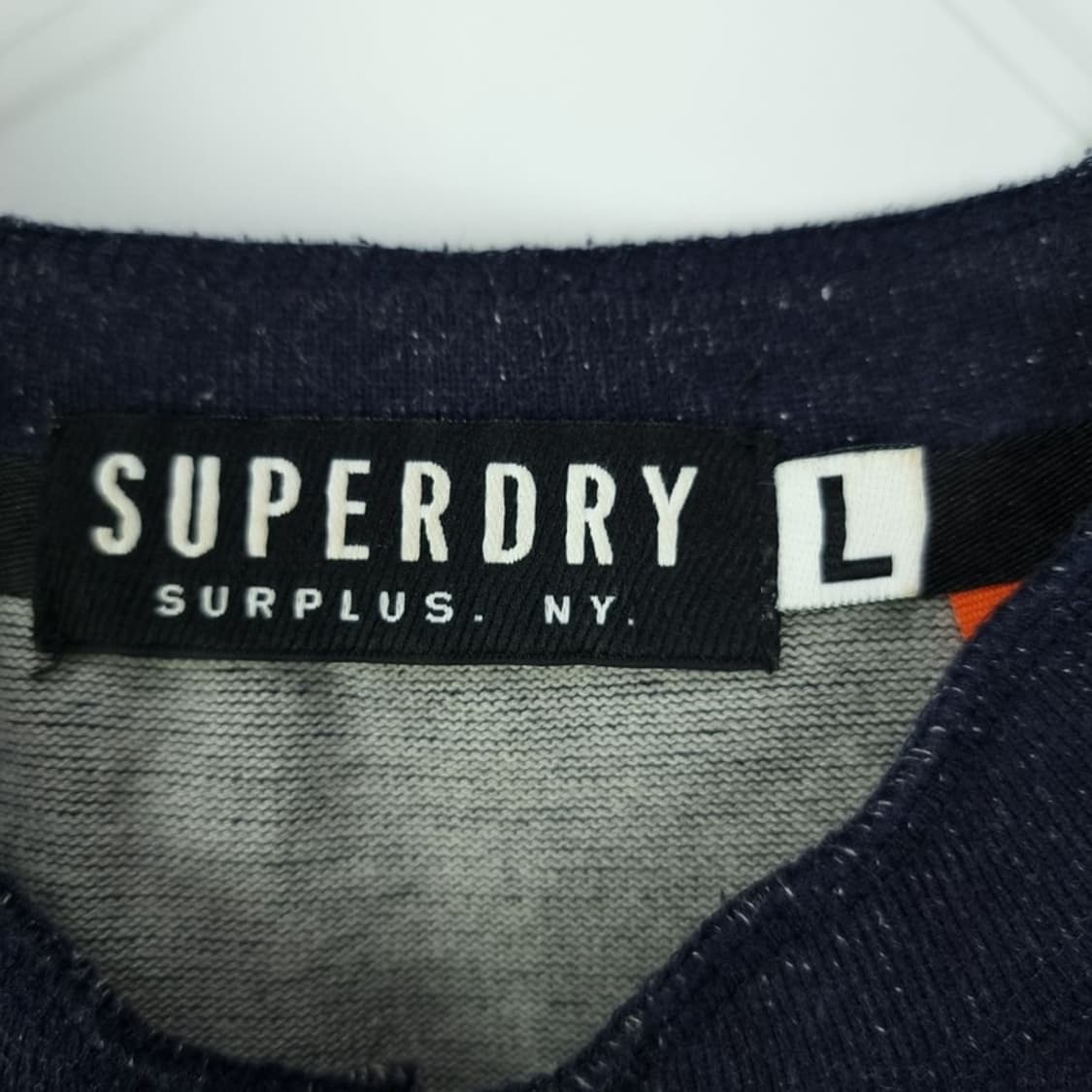 [슈퍼드라이] 슬림핏 헨리넥 맨투맨 네이비 M19722 상품이미지8