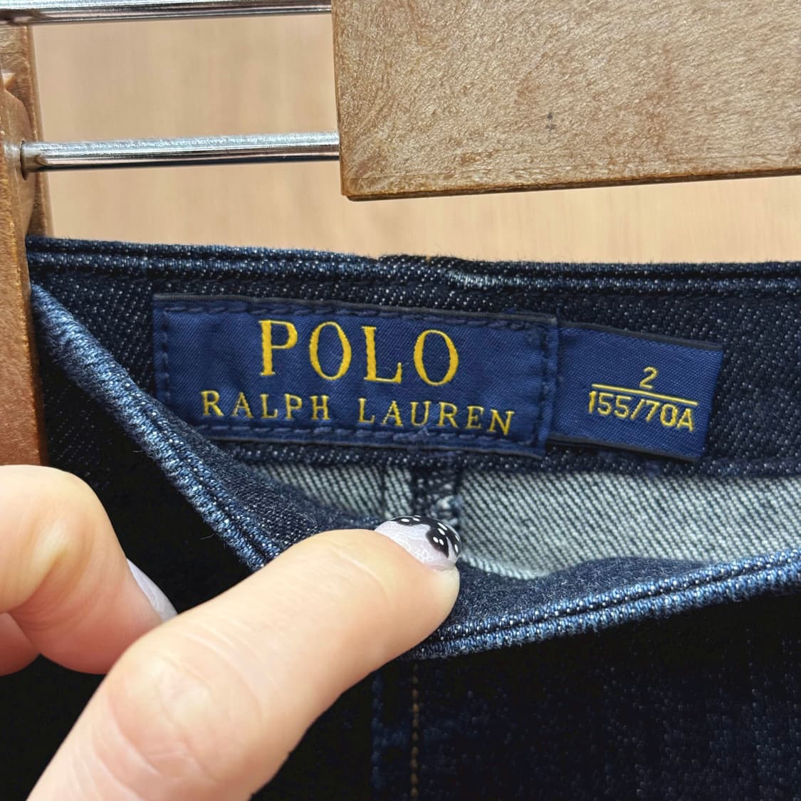 폴로 랄프 로렌 인디고 데님 미디스커트 슬릿 디테일 H라인 진청 상품이미지7