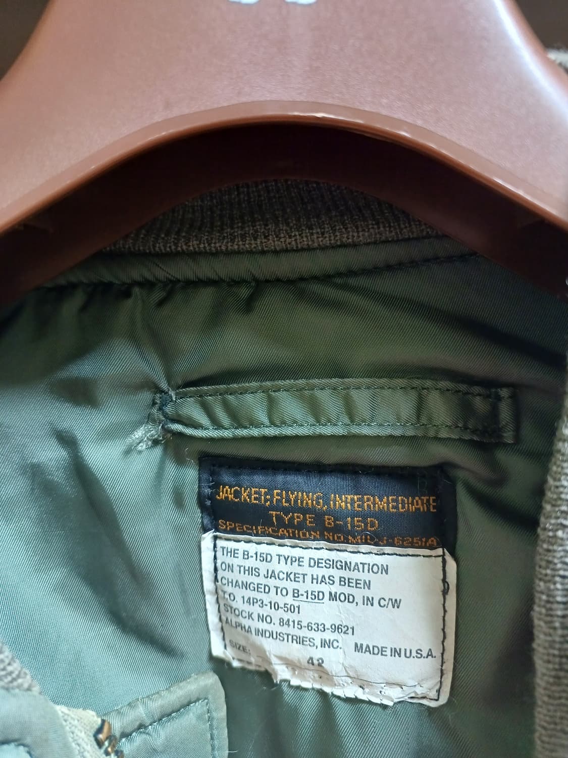 알파인더스트리 b-15d 플라이트 자켓 빈티지 상품이미지3