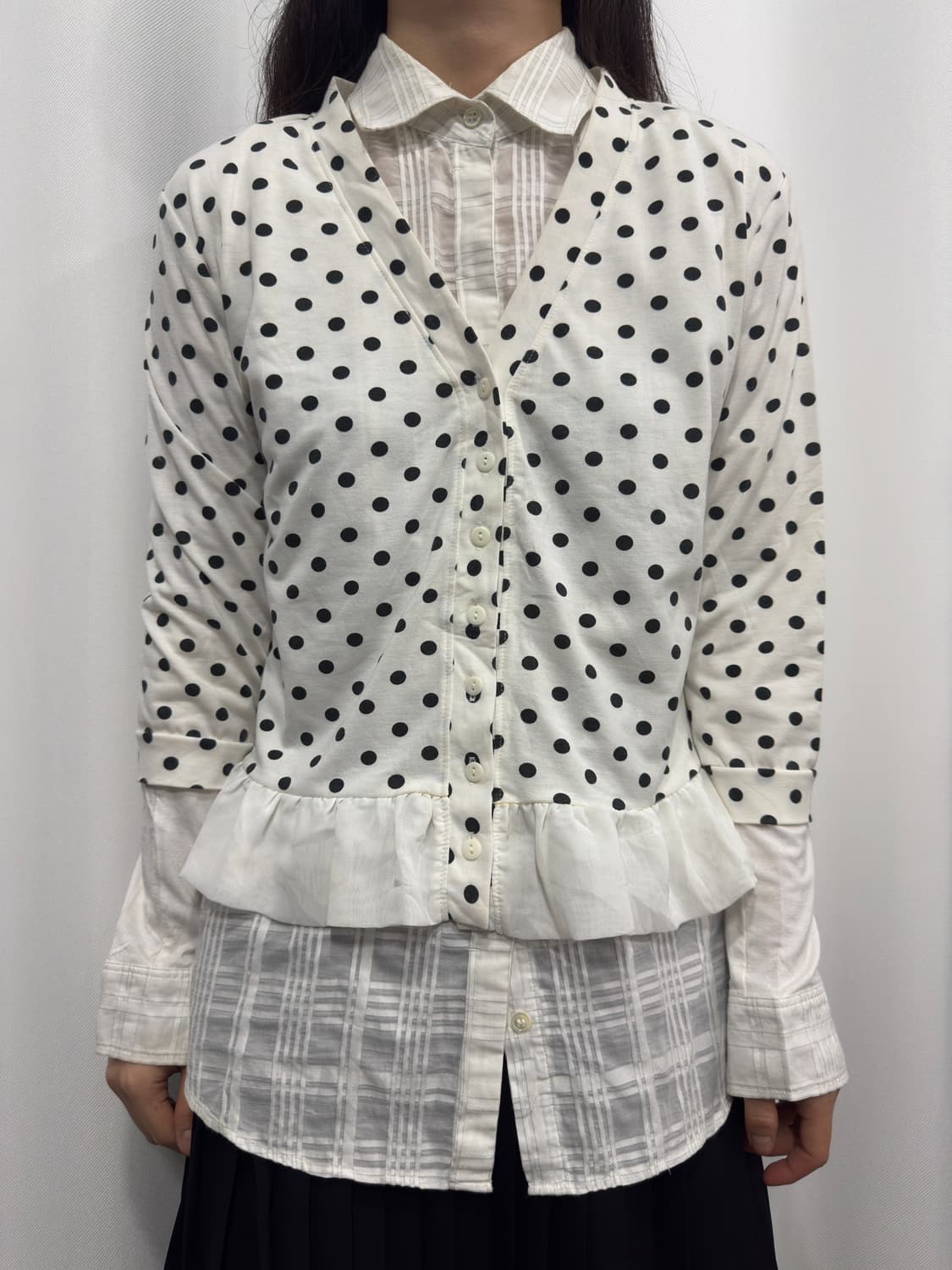 dot frill cardigan 상품이미지1