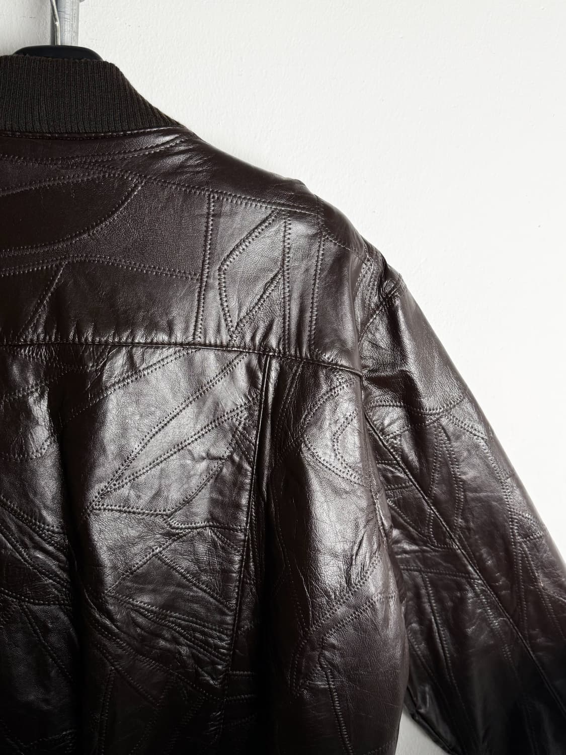 Vintage Patchwork Leather Jacket 상품이미지4