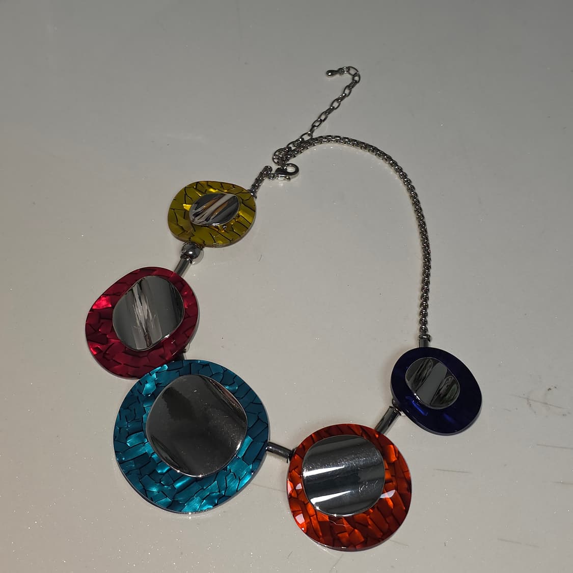 일본빈티지)보헤미안 컬러풀 원형 팬던트 유니크 y2k 모리걸 비즈목걸이 상품이미지2