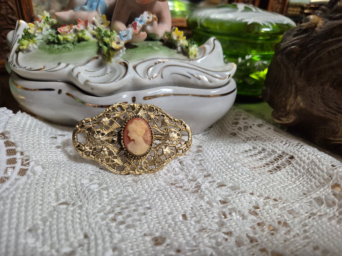 vintage) 1950s 카메오 브로치 상품이미지2