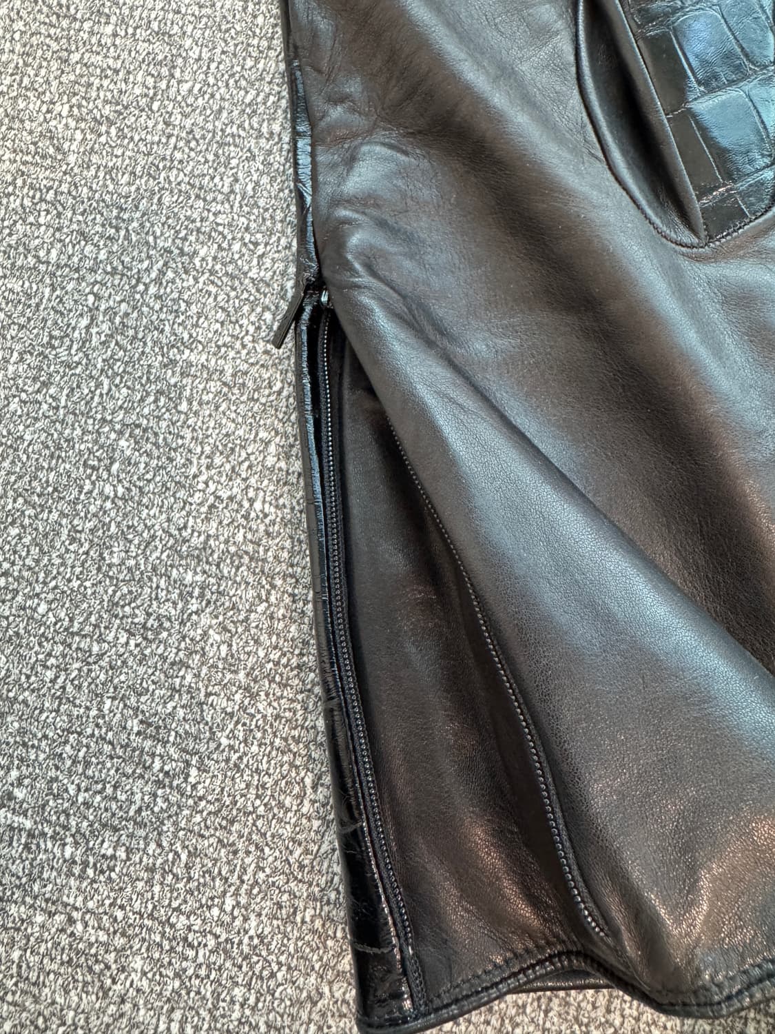 베르사체 크로커다일 롱 레더 글러브 OS 상품이미지3