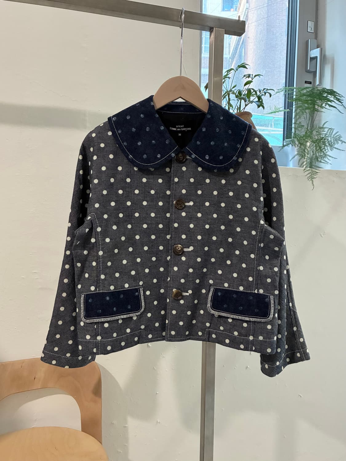 꼼데가르송 트리콧 도트 데님 자켓 상품이미지1