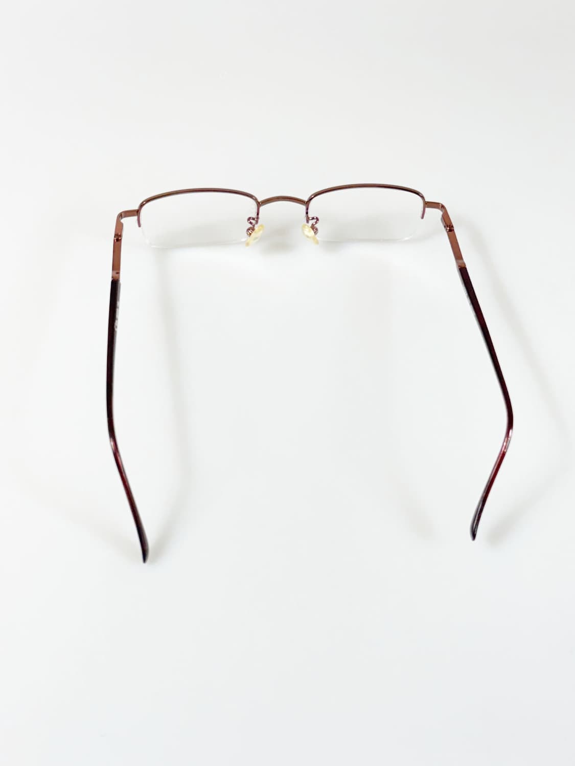 90s LOZZA 브라운 메탈 스퀘어 반무테 빈티지 안경 상품이미지5