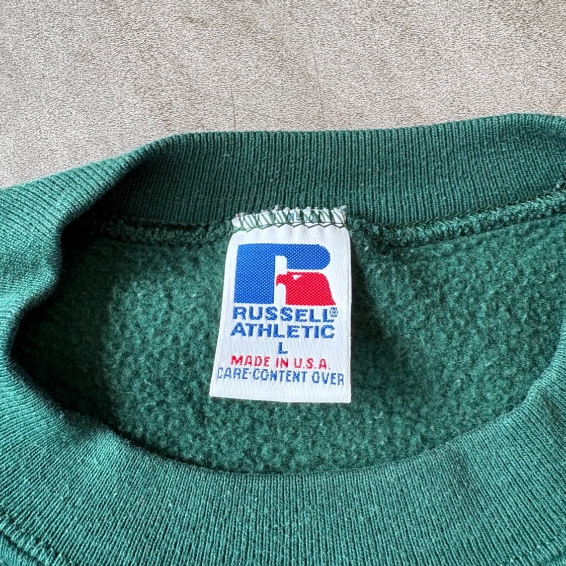 90s 90년대 미국 생산 러셀 블랭크 그린 스웻셔츠 상품이미지6