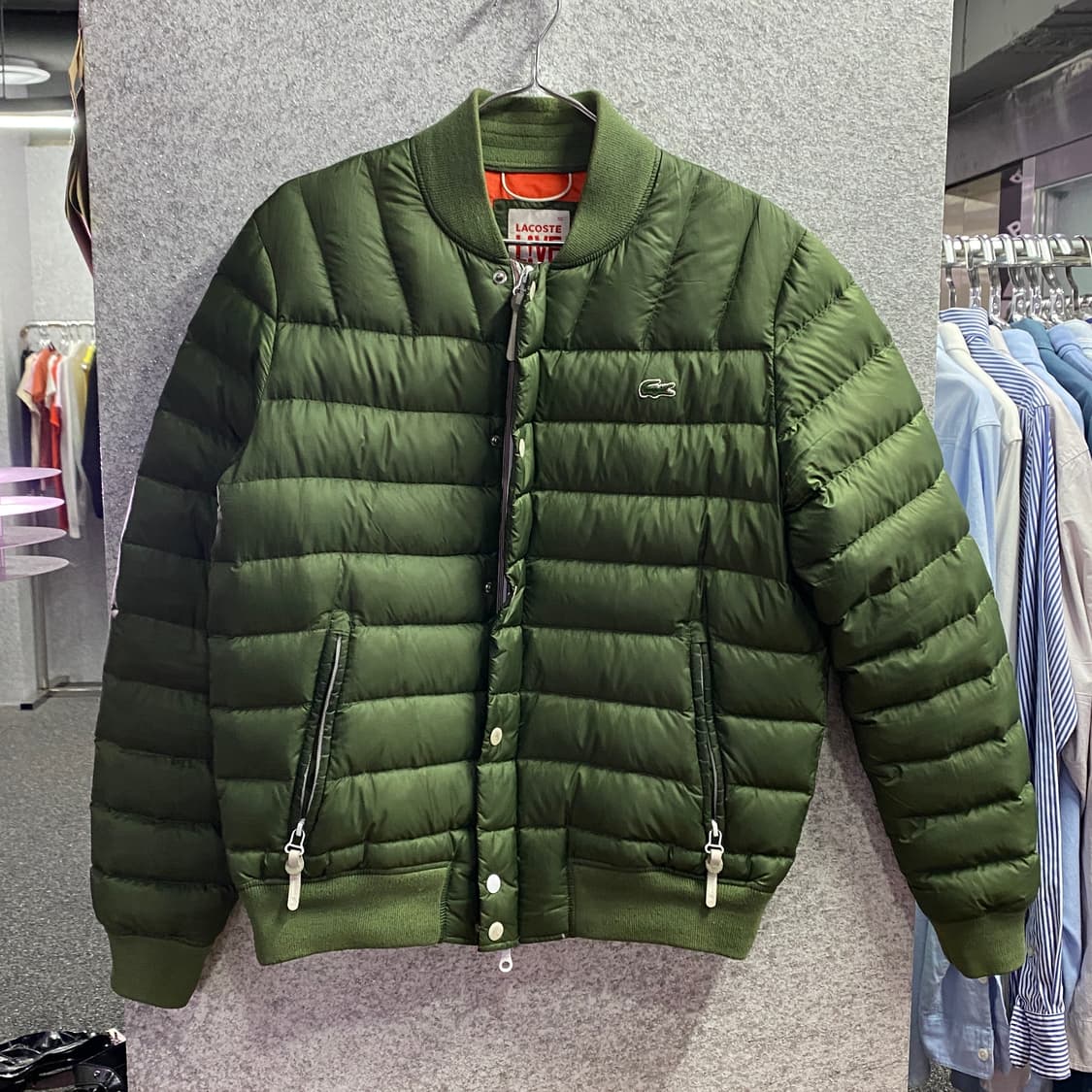 라코스테 스몰로고 카키 투웨이 경량패딩 B3271 상품이미지2
