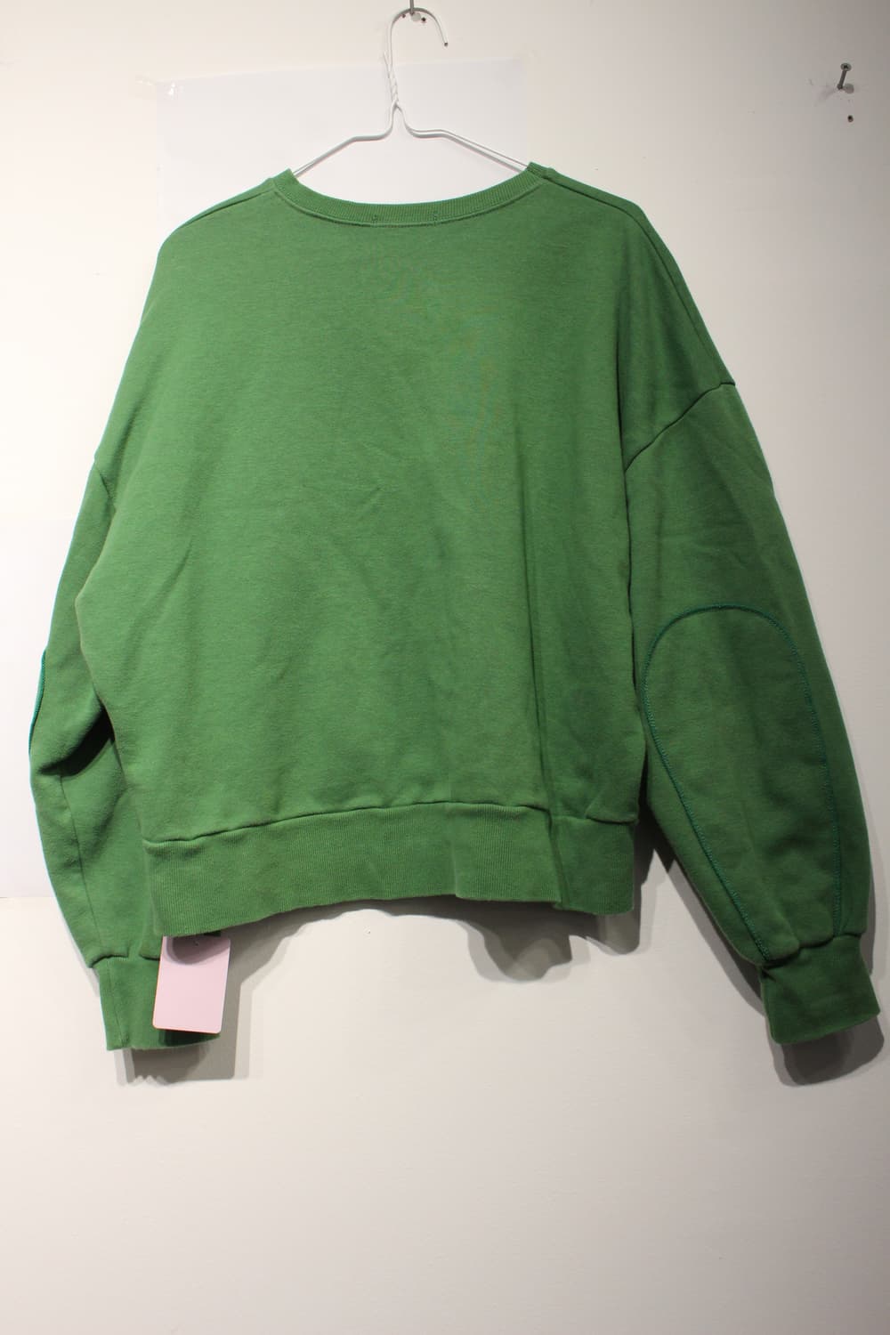 240. 그린 볼륨 크롭 기모 맨투맨 상품이미지2