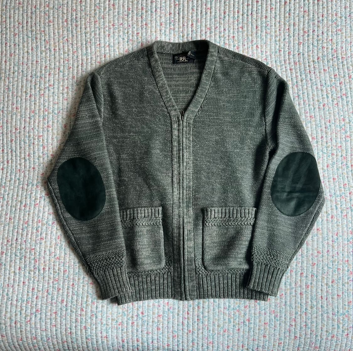 RRL 더블알엘 24 FW 스웨이드 엘보 패치 지퍼 가디건 S 상품이미지1