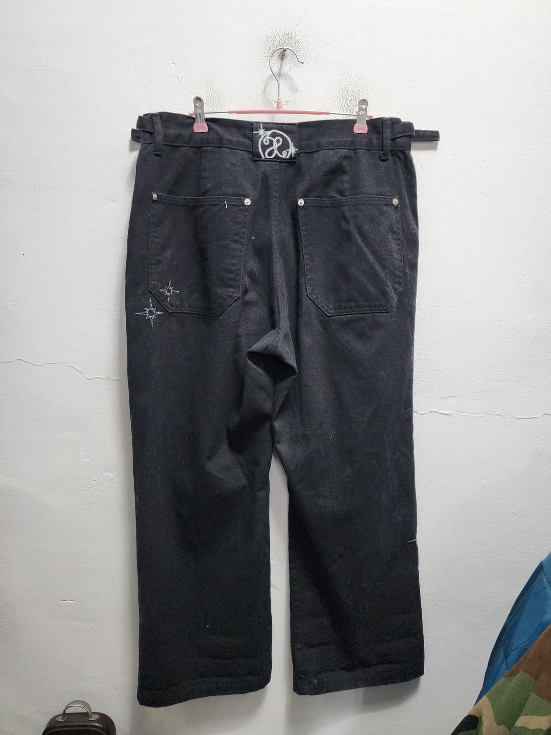 엑스톤즈 셔링 블랙 카고 흑청팬츠 상품이미지2