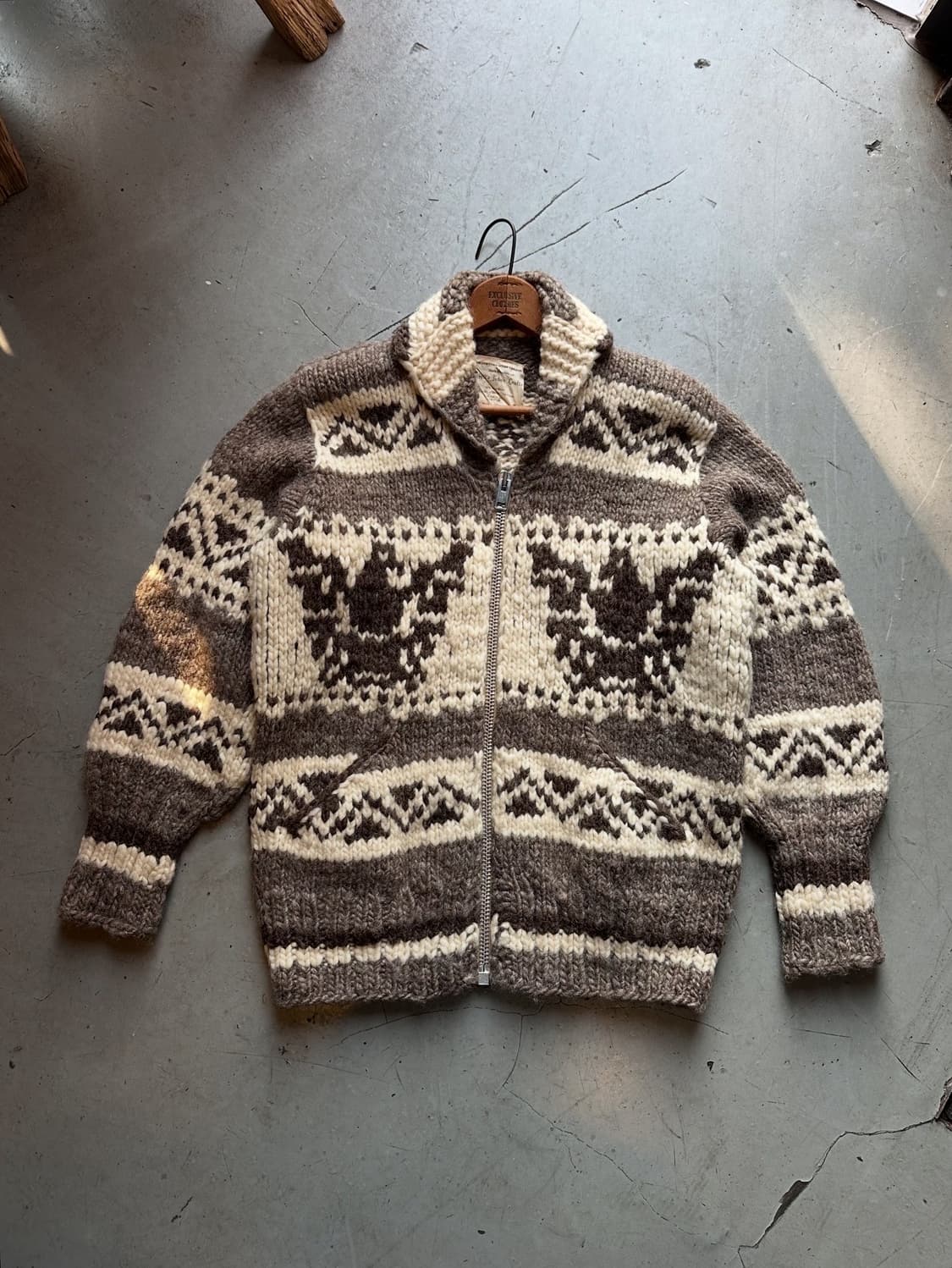 80s Hill's Indian Crafts캐나다 헤비울 코위찬 스웨터 상품이미지2