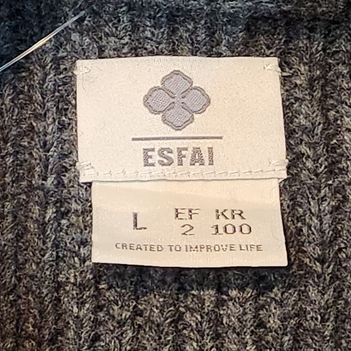 ESFAI 모크넥 차콜 포켓 니트 (L) 상품이미지3