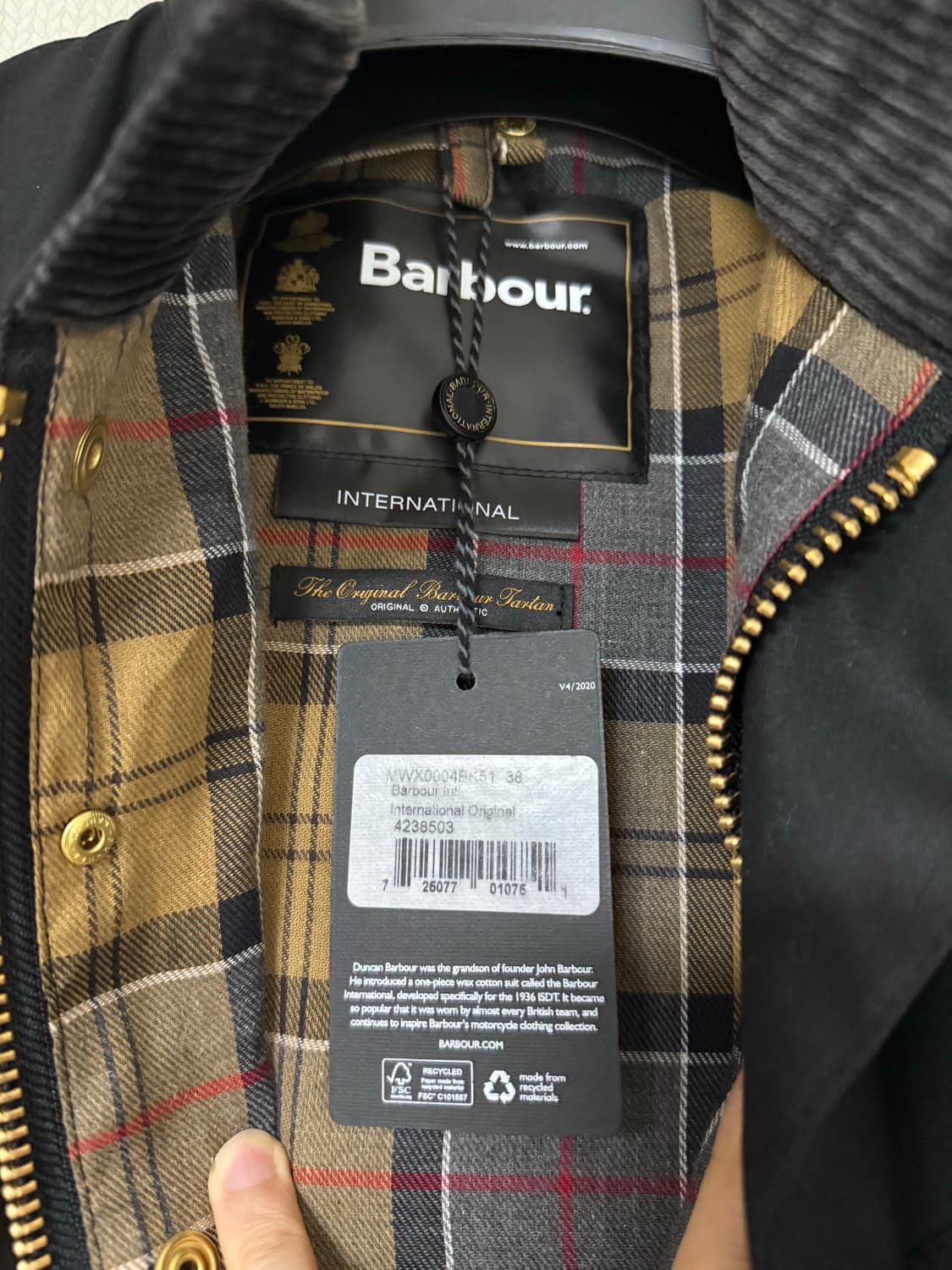 바버 인터네셔널 38 시착제품 (택있음) 상품이미지2