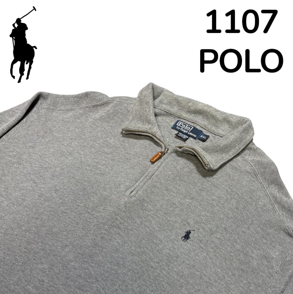 폴로 랄프로렌 그레이 반집업 니트 맨투맨 XXL 상품이미지4