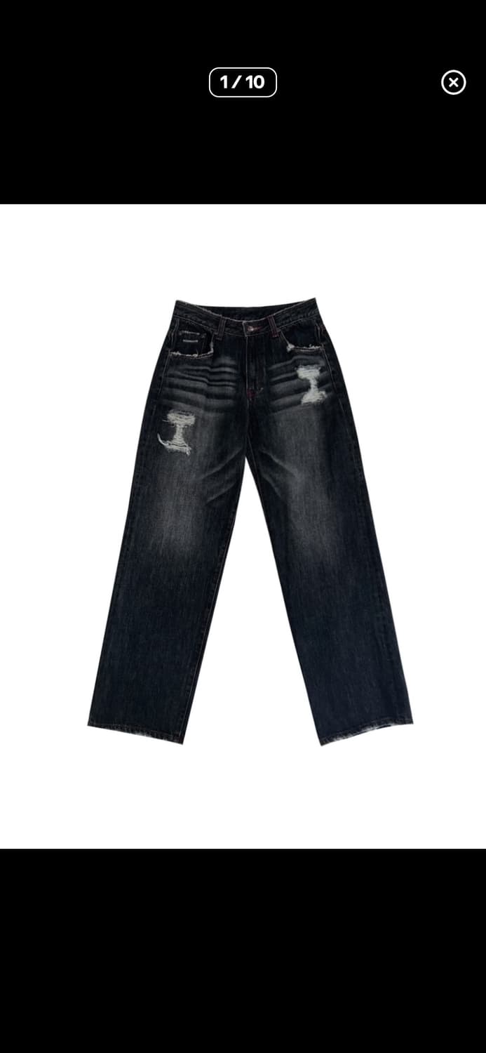 플리즈노팔로우 921 워싱 와이드 데님 팬츠 2 사이즈 상품이미지1