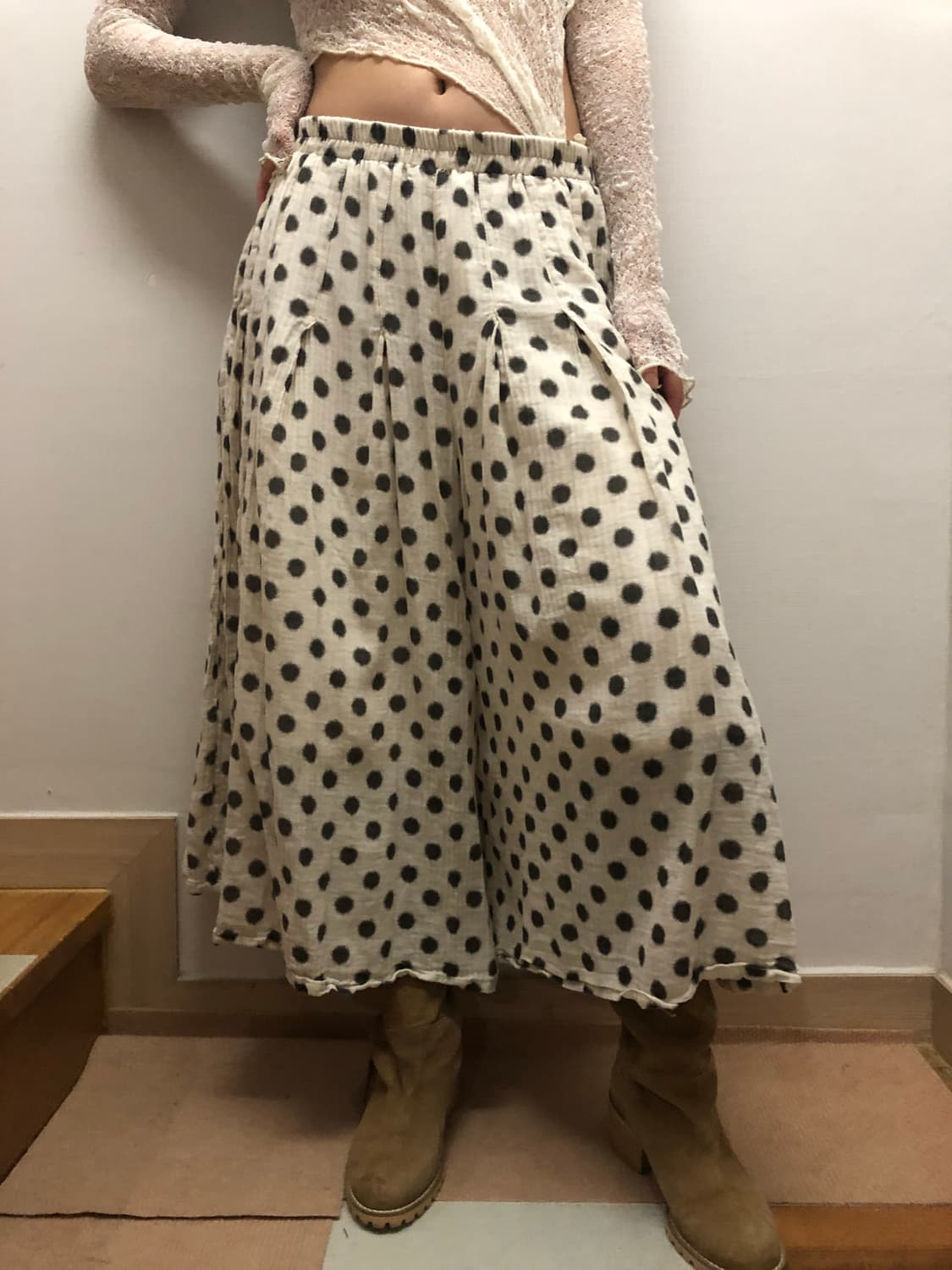 빈티지 화이트 도트 벌룬 팬츠 상품이미지1