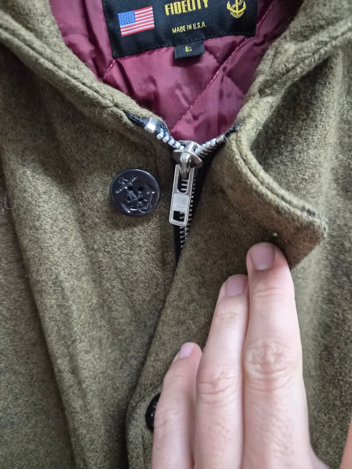 L) Fidelity 피델리티 모스그린 울자켓 팝니다 상품이미지5