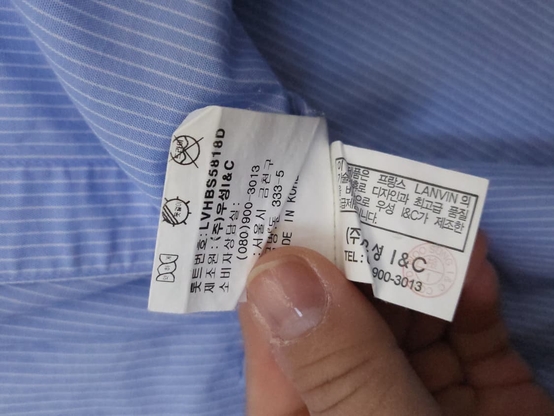 랑방 블루 스트라이프 셔츠 남성 100 상품이미지6