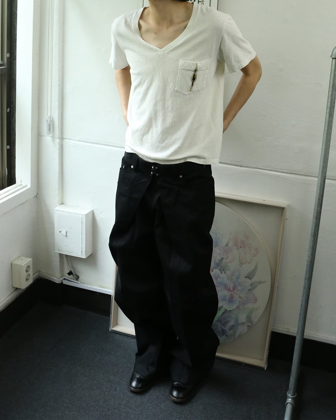 존 로렌스 설리반 블랙 데님 와이드 팬츠 상품이미지3