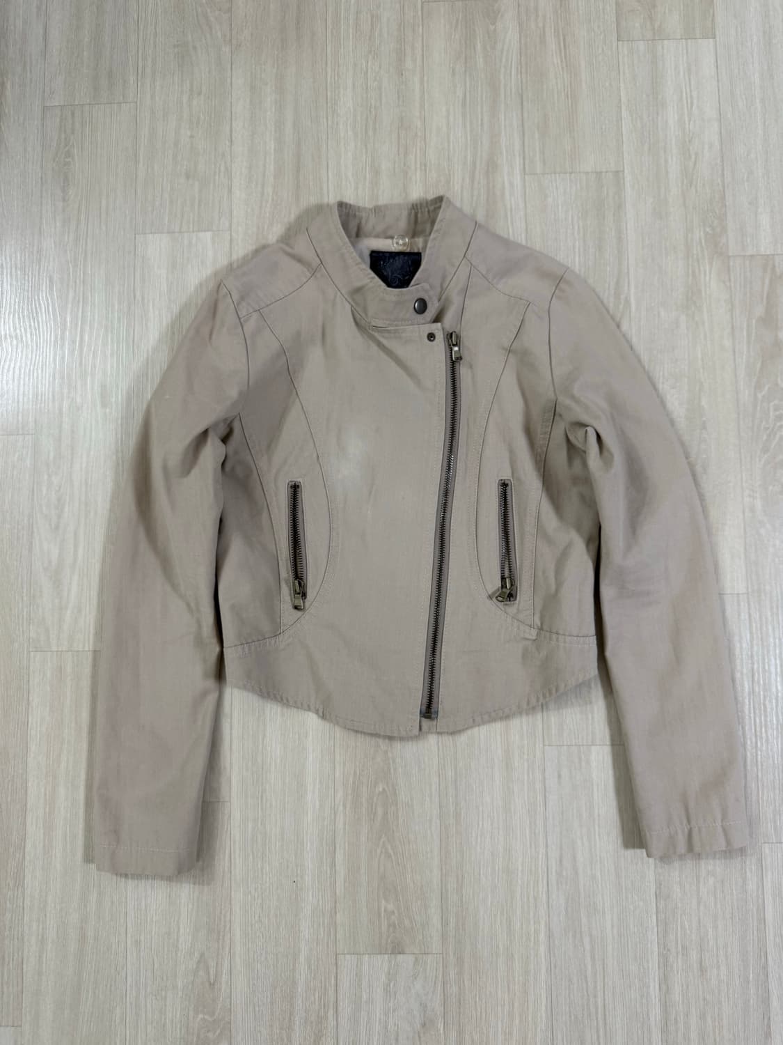 빈티지 베이지 목버클 자켓 상품이미지2