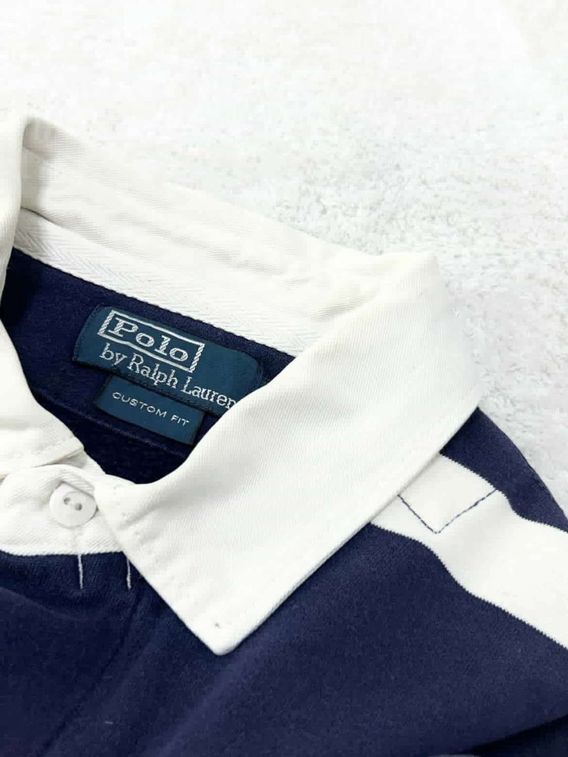 폴로 스몰로고 네이비 단가라 럭비티 상품이미지9