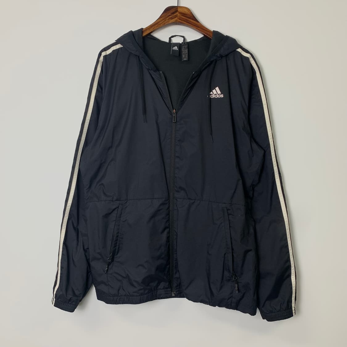 아디다스 사이드라인 블랙 바람막이 후드자켓 상품이미지2