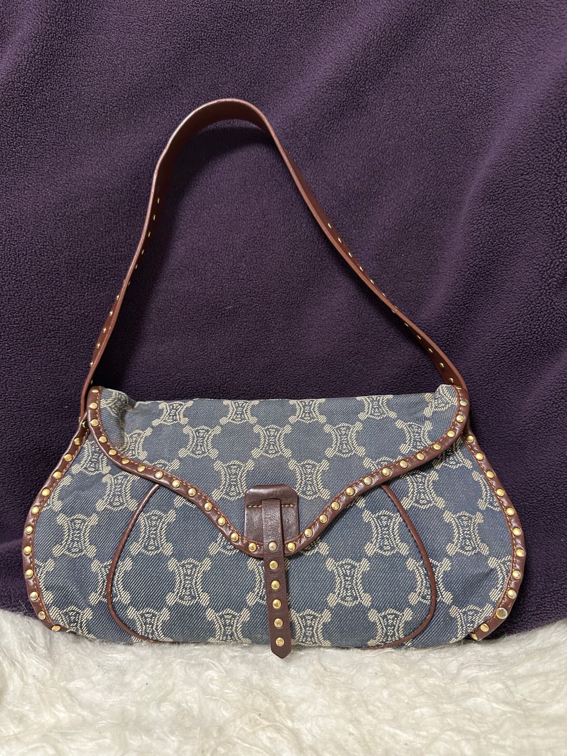 빈티지 셀린느 마카담 데님 숄더백 상품이미지1