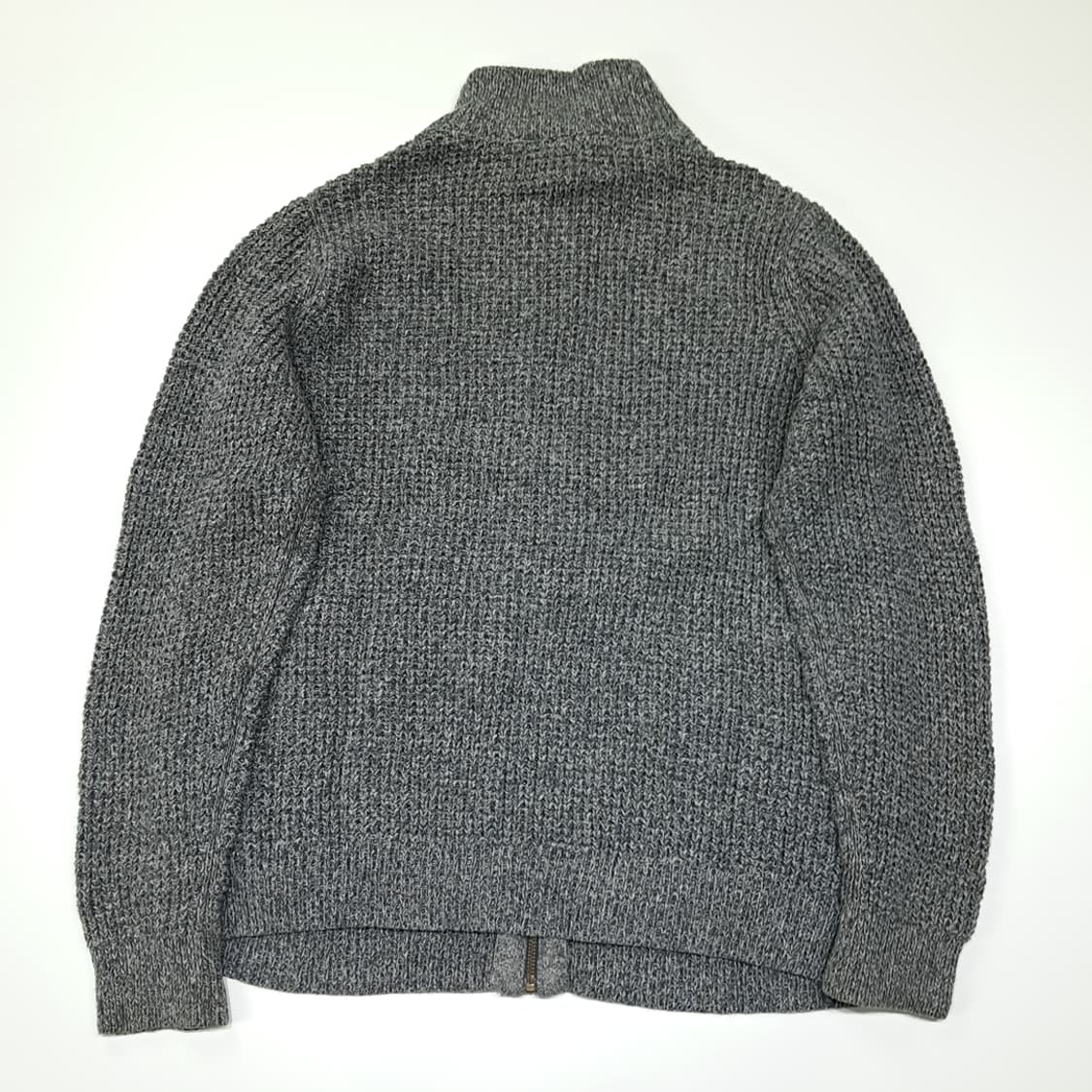 CL205 S 엘엘빈 오가닉코튼 쉐이커니트 그레이 풀집업 가디건 상품이미지6